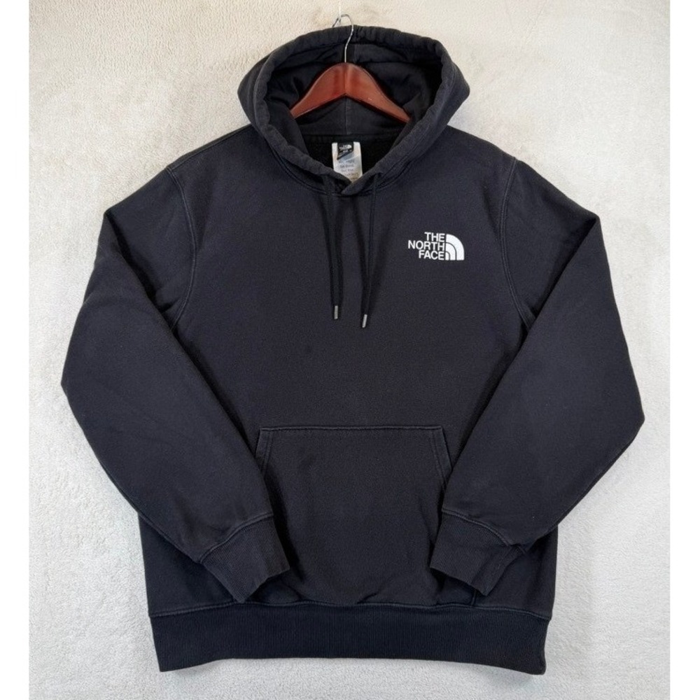The North Face Hoodie Mens Large Black Pullover Logo Fleece‎ Sweatshirt Graphic